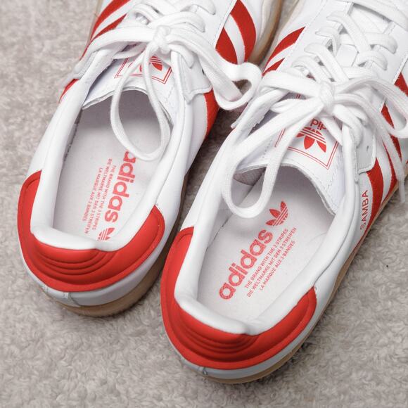 Adidas Sambae White Red Gum Platform Sneakers Samba Womens Size 10 ID0438 - Picture 7 of 15